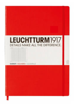 Notatnik Leuchtturm Master Classic w kratkę czerwony