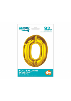 Balon foliowy Smart cyfra 0 złota 92cm