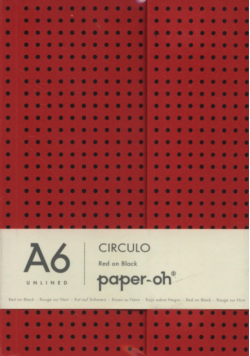 Notatnik A6 Paper-oh Circulo Red on Black gładki