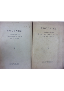 Roczniki Towarzystwa Przyjaciół Nauk Na Śląsku ,zestaw 2 tomów, ok.1935r.