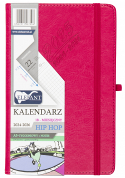 Kalendarz 2024/2025 18 m-cy. Hip hop A5 tygodniowy karmazyn