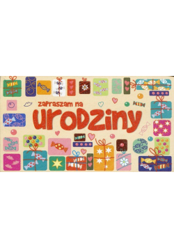 Zaproszenia urodzinowe Prezenty 5 sztuk