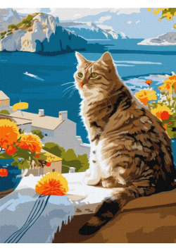 Malowanie po numerach - Marzycielski kot 30x40cm