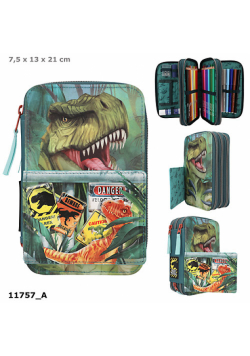 Piórnik 3-komorowy z wyposażeniem Dino Danger 11757A