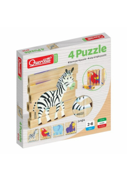 Drewniane klocki puzzle Jungle 6 elementów