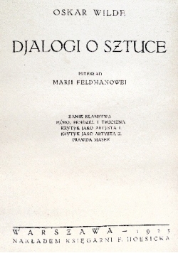 Djalogi o sztuce, 19234.