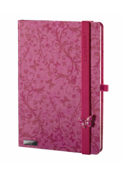 Notes A6 Lanybook Butterfly Spirit w kratkę fuksja