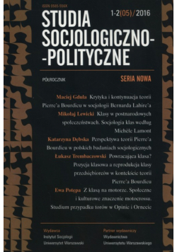 Studia Socjologiczno-Polityczne 1-2/2016