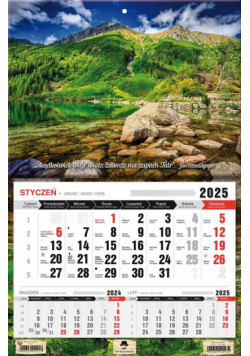 Kalendarz 2025 Trójdzielny jednodzielny Tatry