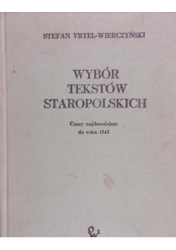 Wierczyński Wybór tekstów staropolskich