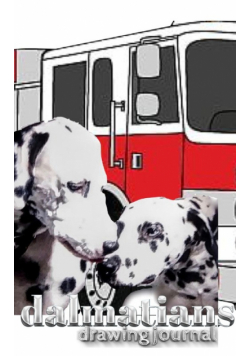Dalmatian fire dogs children's and adults coloring book creative journal