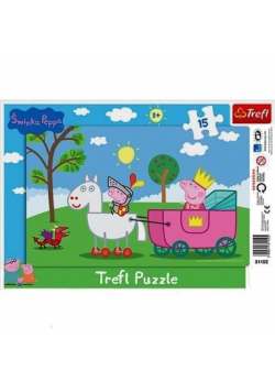 Puzzle ramkowe 15 Świnka Peppa rycerz