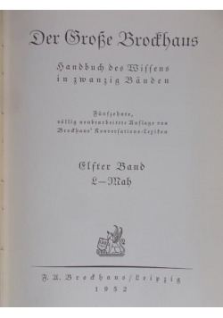Der Grosse Brockhaus, t. XI, L - Mah, 1932r.