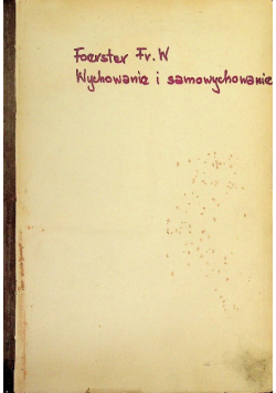 Wychowanie i samowychowanie 1934 r.