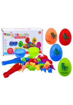 Sorter jaja dinozaurów szczypce kolorowe 6szt