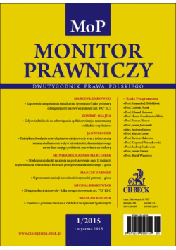 Monitor Prawniczy Nr 1/2015