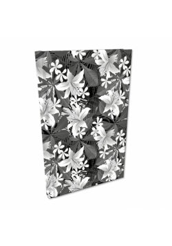 Notes A5 kratka Soft Touch Hibiskus BW