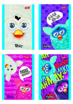 Notatnik A7 Furby w kratkę 50 stron 30 sztuk mix