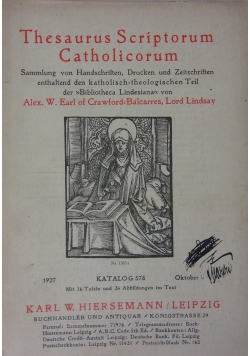 Thesaurus Scriptorum Catholicorum ,1927r.