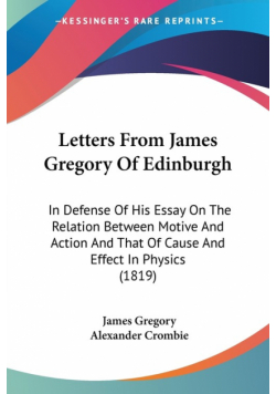 Letters From James Gregory Of Edinburgh