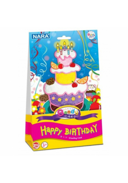 Kartka ozdobna z modeliną Beady card Happy birthday