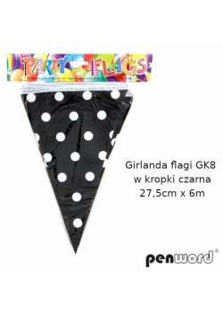 Girlanda flagi w kropki czarna 27.5cmx6m