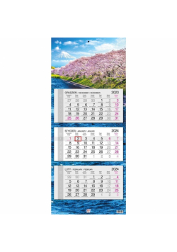 Kalendarz 2024 trojdzielny głowka płaska Fudżi