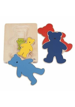 Drewniane puzzle warstwowe Misie