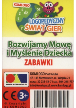 Karty Rozwijamy mowę i myślenie dziecka Zabawki