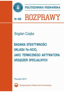 Badania efektywności układu Fe–KClO4 jako termicznego aktywatora urządzeń specjalnych
