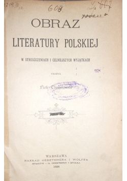Obraz Literatury Polskiej Tom III
