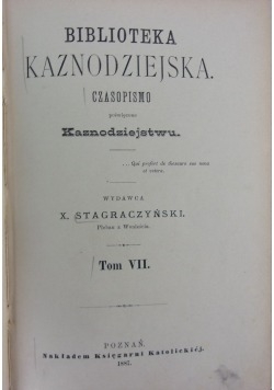 Biblioteka Kaznodziejska, tom VII, 1887.,