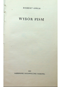 Owen Wybór pism