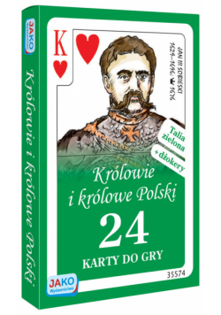 Karty 24  Królowie i królowe Polski Talia zielona