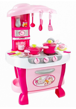 Kuchnia Kitchen Set 31 elementów Światło Dźwięk różowa