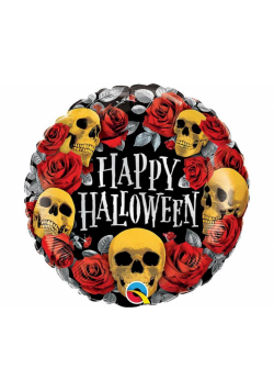 Balon foliowy Happy Halloween czaszki 46cm