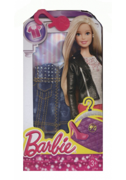 Barbie ubranko top jeans z brokatem