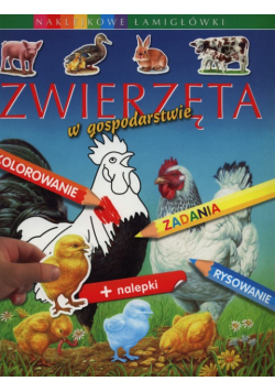 Zwierzęta w gospodarstwie Naklejkowe łamigłówk