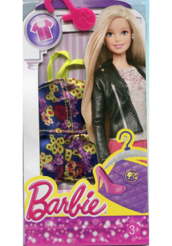 Barbie Ubranko top dla Barbie granatowy w kwiatki