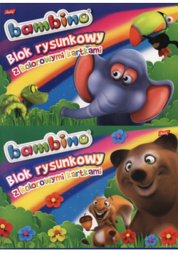 Blok rysunkowy A4 Bambino z kolorowymi kartkami 16 kartek 10 sztuk mix