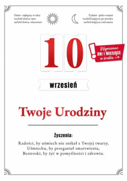 Karnet Urodziny wymienne cyfry