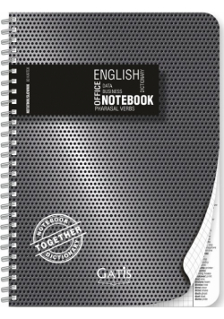 Kołozeszyt A4 English notebook w kratkę 80 kartek black&silver