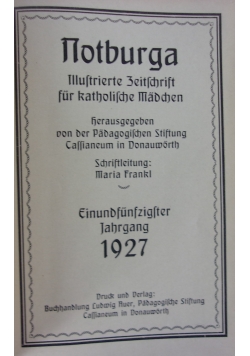 Illustrierte Zeitschrift für katholische Mädchen, 1927r