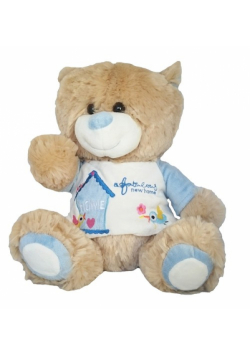 Miś Jeremiasz w koszulce niebieskiej 30cm