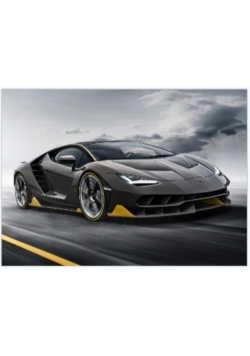Diamentowa mozaika auto sportowe czarne na asfalcie  NO-1008538