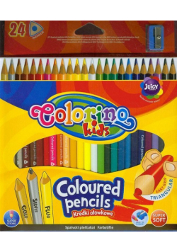 Kredki ołówkowe trójkątne Colorino kids 24 kolory + temperówka