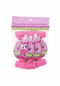 Gwizdki papierowe Sówka 6 sztuk