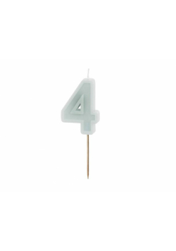Świeczka urodzinowa 4 jasna mięta 6cm