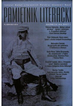 Pamiętnik Literacki 1/2016 rocznik CVII